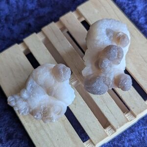 ✨FAiRY MAGiC GEM STONE PAiR✨ LiL UGLY OOGULiTE Chalcedony DRUZY heaLing Specimen